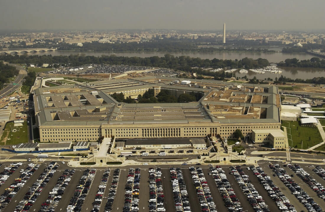 An aerial view of the Pentagon